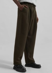 Bottoms Green Felix Trousers - Dark Olive Men The Frankie Shop - Image 2