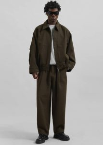 Bottoms Green Felix Trousers - Dark Olive Men The Frankie Shop