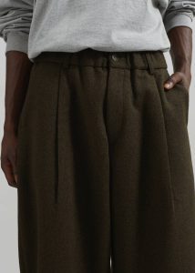 Bottoms Green Felix Trousers - Dark Olive Men The Frankie Shop - Image 3