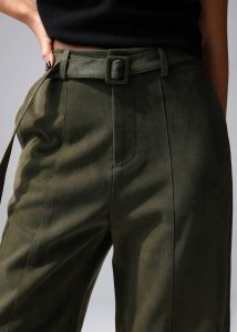 Bottoms Green The Frankie Shop Cambria Faux Suede Bermuda Shorts - Khaki Women - Image 2