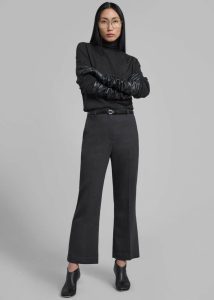 Bottoms Grey 3.1 Phillip Lim Slim Kick Flare Trousers - Ink The Frankie Shop Women - Image 4
