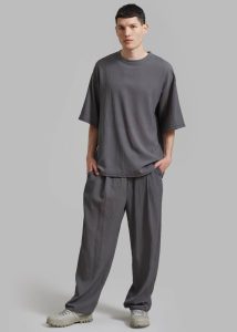 Bottoms Grey Eliott Crinkle Pants - Charcoal The Frankie Shop Men - Image 2