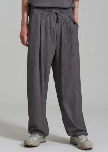 Bottoms Grey Eliott Crinkle Pants - Charcoal The Frankie Shop Men