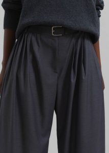 Bottoms Grey Women Nyla Pleated Pants - Charcoal The Frankie Shop - Image 4