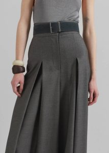 Bottoms Hemer Pleated Wide Leg Trousers - Grey Women The Frankie Shop Grey - Image 3