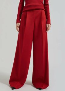 Bottoms Kamila Wide Leg Trousers - Red Women The Frankie Shop Red - Image 2
