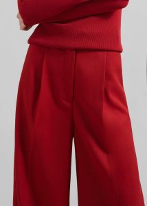 Bottoms Kamila Wide Leg Trousers - Red Women The Frankie Shop Red - Image 3