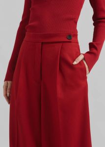 Bottoms Kamila Wide Leg Trousers - Red Women The Frankie Shop Red - Image 5
