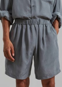 Bottoms Leland Silky Boxer Shorts - Charcoal Men The Frankie Shop Black - Image 3