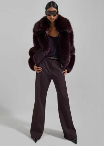 Bottoms Lyra Flared Pants - Dark Plum The Frankie Shop Women Purple - Image 3