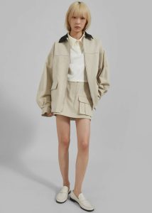 Bottoms Malia Cargo Mini Skirt - Beige Women The Frankie Shop Beige - Image 2