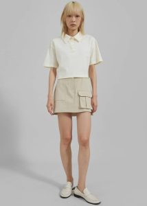 Bottoms Malia Cargo Mini Skirt - Beige Women The Frankie Shop Beige