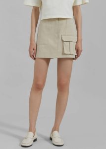 Bottoms Malia Cargo Mini Skirt - Beige Women The Frankie Shop Beige - Image 3