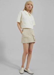 Bottoms Malia Cargo Mini Skirt - Beige Women The Frankie Shop Beige - Image 5