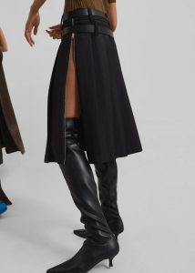 Bottoms Sarina Pleated Skirt - Black Black Women The Frankie Shop