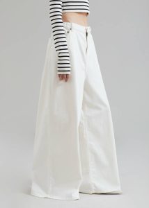 Bottoms Sasha Wide Leg Jeans - Off White White The Frankie Shop Women