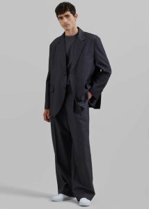 Bottoms The Frankie Shop Beo Suit Pants - Charcoal/White Pinstripe Men Grey - Image 2