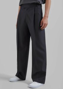 Bottoms The Frankie Shop Beo Suit Pants - Charcoal/White Pinstripe Men Grey