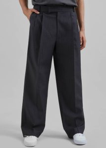 Bottoms The Frankie Shop Beo Suit Pants - Charcoal/White Pinstripe Men Grey - Image 4