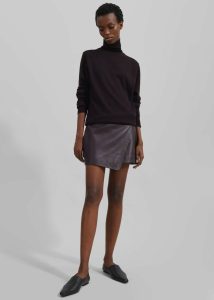 Bottoms The Frankie Shop Cleo Leather Mini Wrap Skirt - Dark Plum Women Purple - Image 3