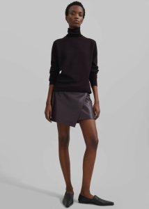Bottoms The Frankie Shop Cleo Leather Mini Wrap Skirt - Dark Plum Women Purple - Image 5