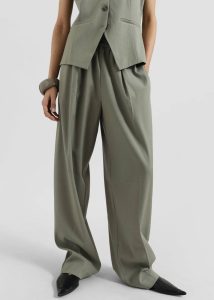 Bottoms The Frankie Shop Green Women Samsøe Samsøe Julia Trousers - Vetiver - Image 3