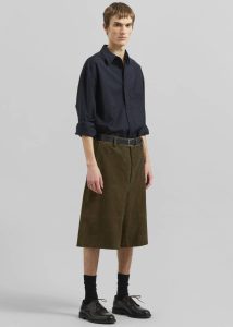 Bottoms The Frankie Shop Radlett Suede Bermuda Shorts - Khaki Green Men - Image 2