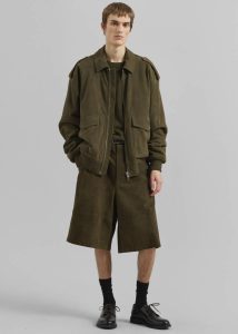 Bottoms The Frankie Shop Radlett Suede Bermuda Shorts - Khaki Green Men - Image 5