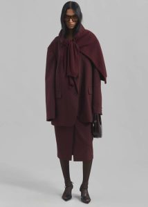 Bottoms The Frankie Shop Red Women Brooklyn Midi Skirt - Burgundy - Image 2