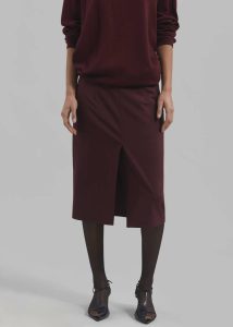 Bottoms The Frankie Shop Red Women Brooklyn Midi Skirt - Burgundy
