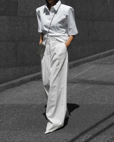 Bottoms The Frankie Shop Women Jayden Wide Pants - White White - Image 3