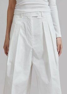 Bottoms The Frankie Shop Women Jayden Wide Pants - White White - Image 4