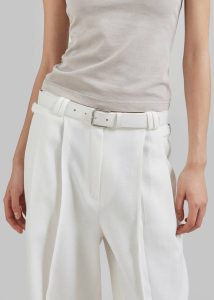 Bottoms White Xia Side Belt Trousers - White Women The Frankie Shop - Image 2