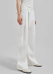 Bottoms White Xia Side Belt Trousers - White Women The Frankie Shop - Image 3