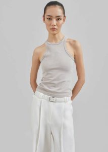 Bottoms White Xia Side Belt Trousers - White Women The Frankie Shop - Image 4