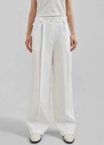 Bottoms White Xia Side Belt Trousers - White Women The Frankie Shop - Image 5