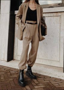 Bottoms Women Bea Suit Pants - Latte Brown The Frankie Shop - Image 2