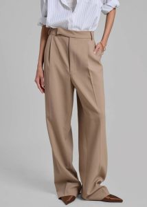 Bottoms Women Bea Suit Pants - Latte Brown The Frankie Shop - Image 4