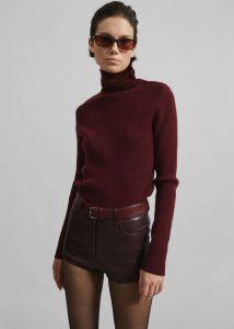 Bottoms Women Red Nevis Faux Leather Hot Pants - Burgundy The Frankie Shop