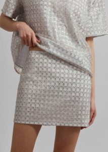 Bottoms Women Rotate Beaded Mini Skirt - Beige Beige The Frankie Shop