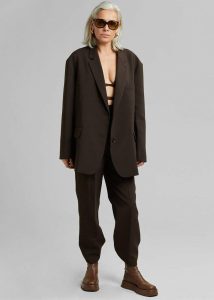 Bottoms Women The Frankie Shop Brown Bea Suit Pants - Dark Espresso - Image 2