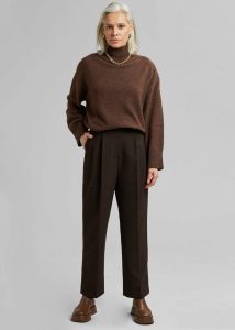 Bottoms Women The Frankie Shop Brown Bea Suit Pants - Dark Espresso