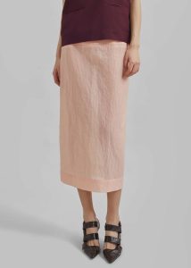 Bottoms Women The Frankie Shop Heidi Semi Sheer Midi Skirt - Pink Pink - Image 2