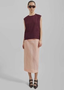 Bottoms Women The Frankie Shop Heidi Semi Sheer Midi Skirt - Pink Pink - Image 4