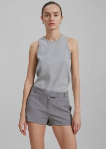 Bottoms Women The Frankie Shop Pia Hot Pants - Grey Grey - Image 3
