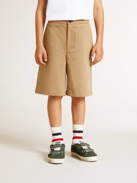 Bottomwear Selection (4-12 Years) Boys' Shorts In Beige Cotton Golden Goose Kids Beige - Image 2