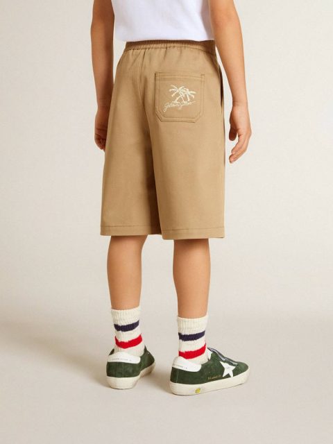 Bottomwear Selection (4-12 Years) Boys' Shorts In Beige Cotton Golden Goose Kids Beige - Image 4