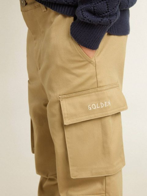 Bottomwear Selection (4-12 Years) Golden Goose Boys’ Sand-Colored Cargo Pants Kids Sand - Image 5