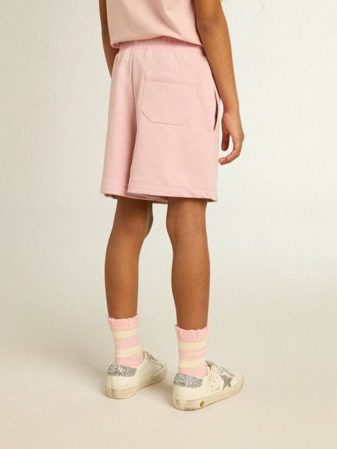 Bottomwear Selection (4-12 Years) Golden Goose Girls’ Shorts In Pink With White Star Pink Kids - Image 4