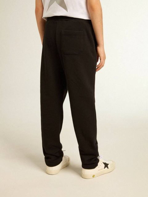 Boys’ Black Joggers With White Stars Black Kids Golden Goose Bottomwear Selection (4-12 Years) - Image 4
